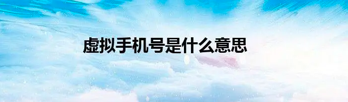 虚拟电话是什么意思
